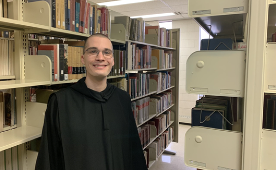 Brother Florian, who has almost completed his simple vows. Photo by John Fisher Ward