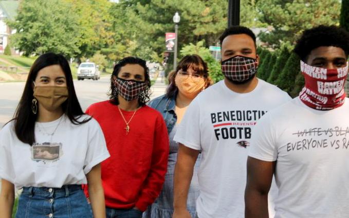 From left to right: Leila Almanza, Franco Monaco, Amber Mascarenas, Sheldon Ivory and Dante Edwards are the
leaders of the HLC and BSU clubs. Photo by Jordan Bell.