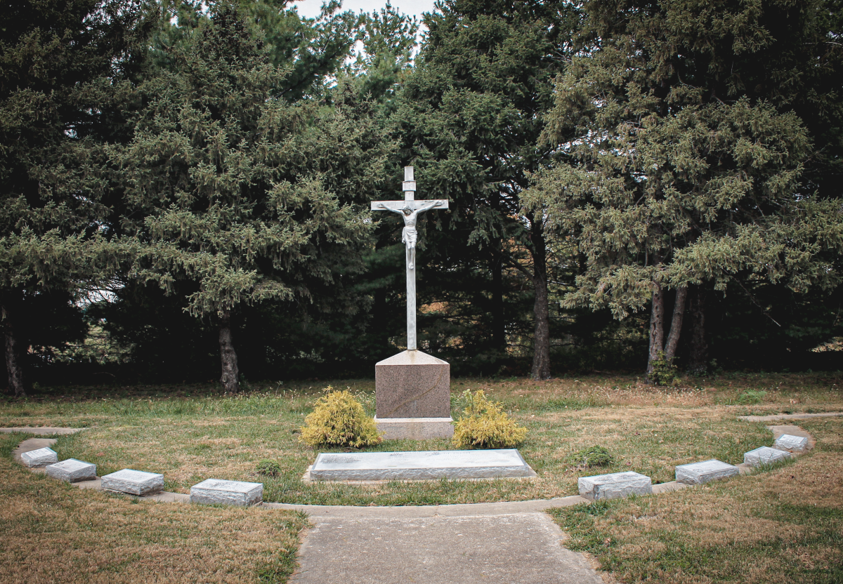 The Benedictine Monk's cemetery by the Abbey. -Photo taken by Jack Figge