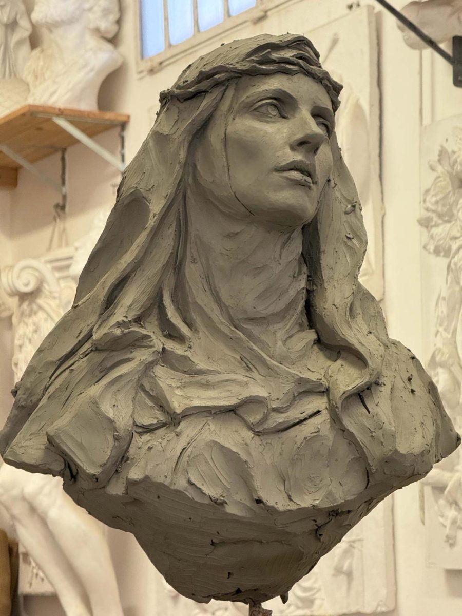 A bust of St. Catherine of Siena, which will decorate the new library when it is open. Photo courtesy of Paul Burghart..